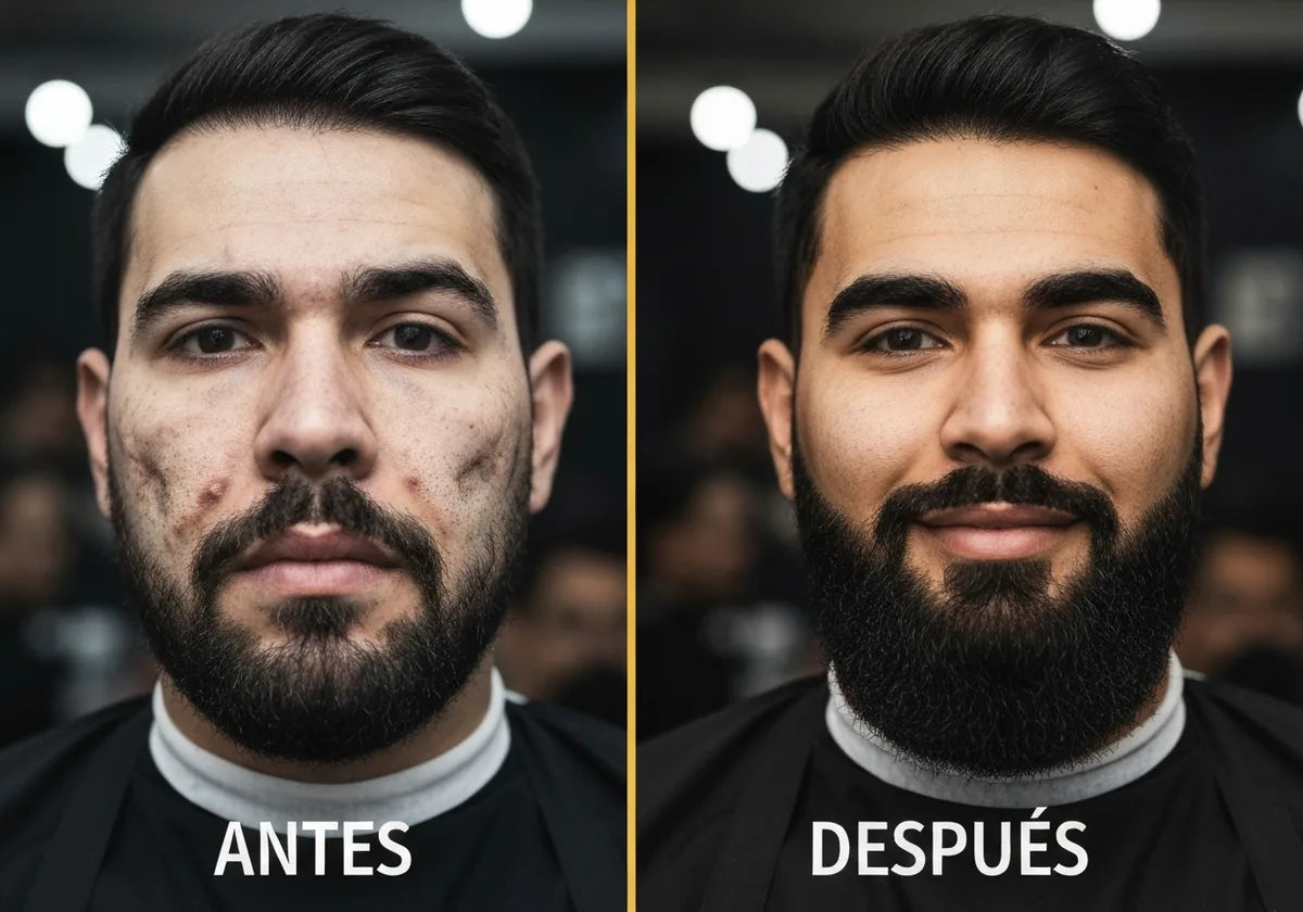 Antes y despues barba