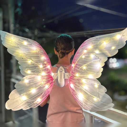 Alas De Ángel Con Luces LED Y Movimiento