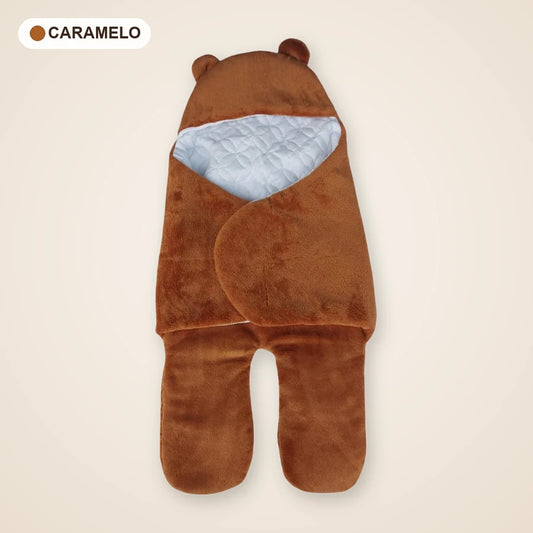 Cobertor De Bebé Con Capucha Y Orejitas - Caramelo