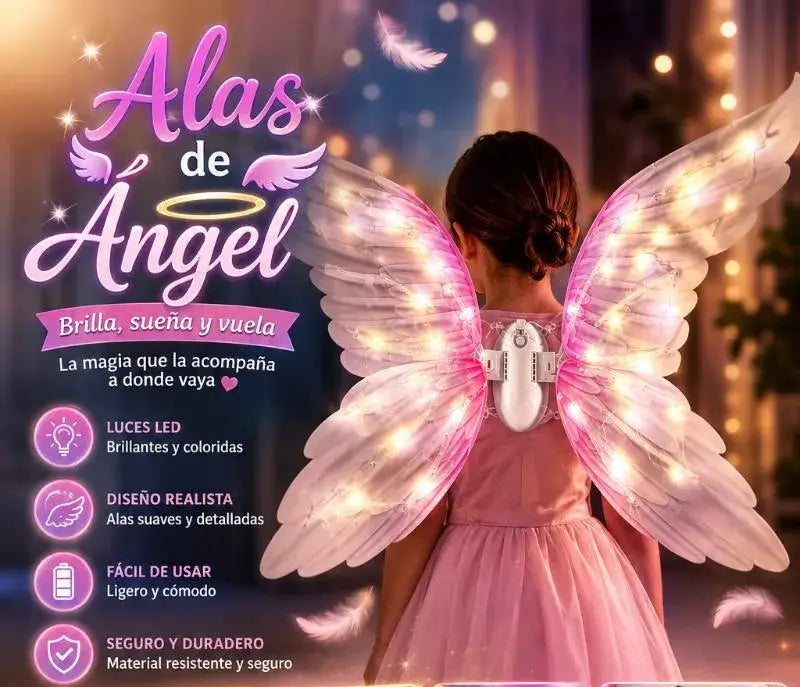 Alas De Ángel Con Luces LED Y Movimiento