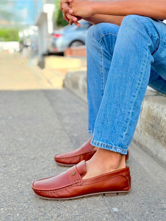 Mocasín en Cuero Genuino - Miel