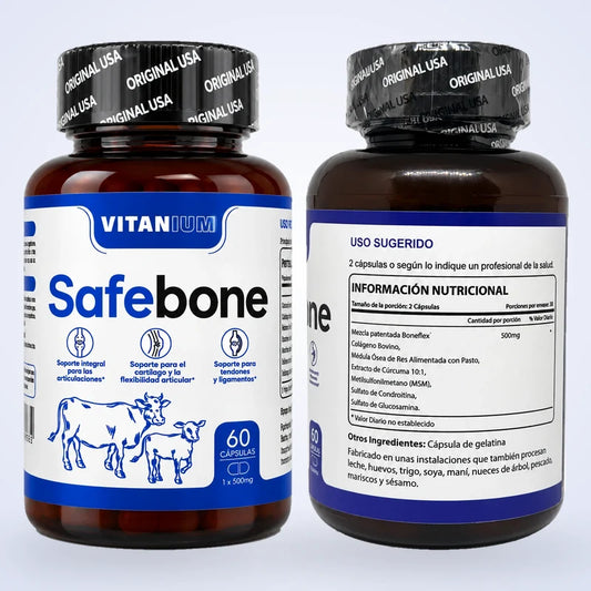 Safebone Vitanium 60 Cápsulas - frente y reverso