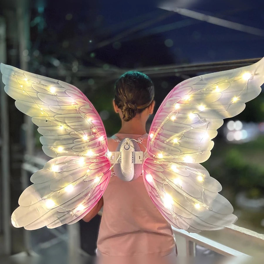Alas De Ángel Con Luces LED Y Movimiento