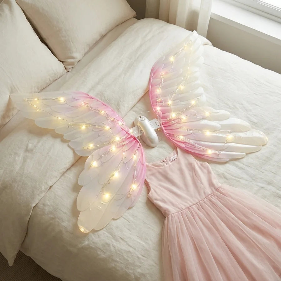 Alas De Ángel Con Luces LED Y Movimiento