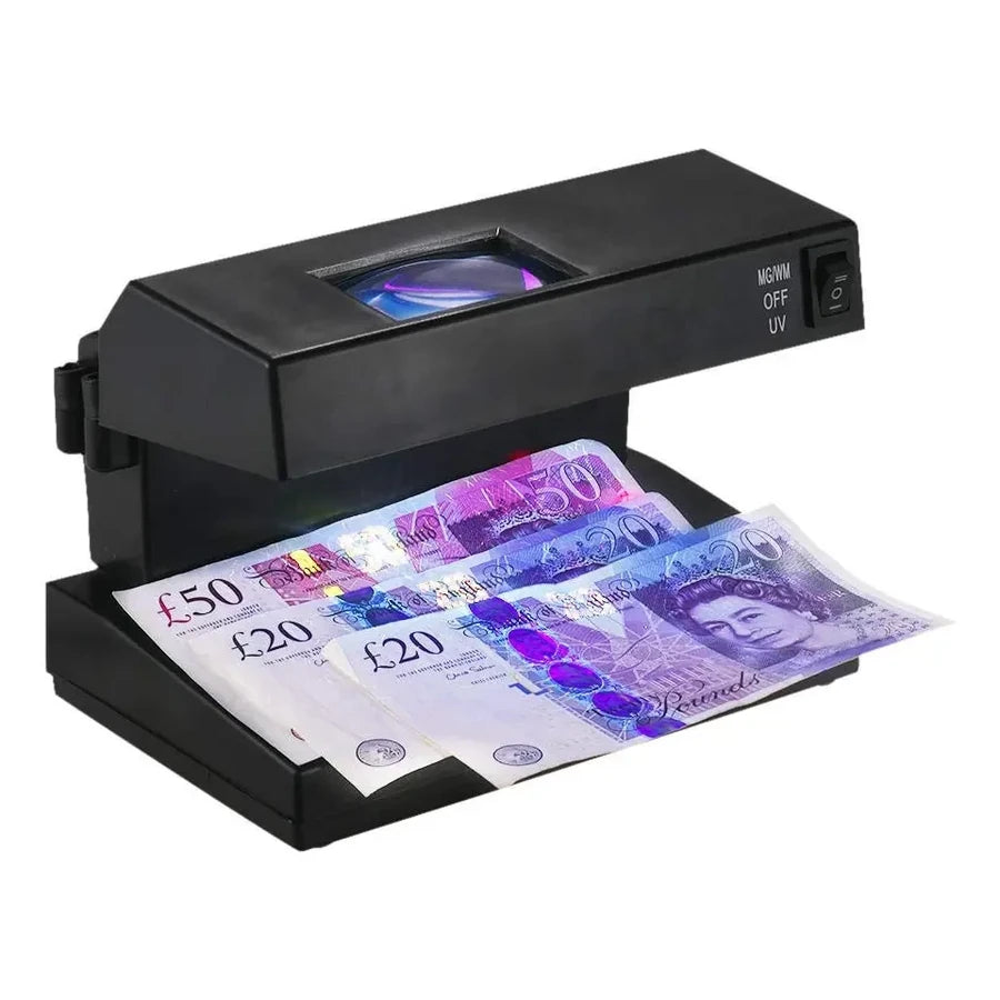 Detector De Billetes Falsos Con Luz UV Y Lupa