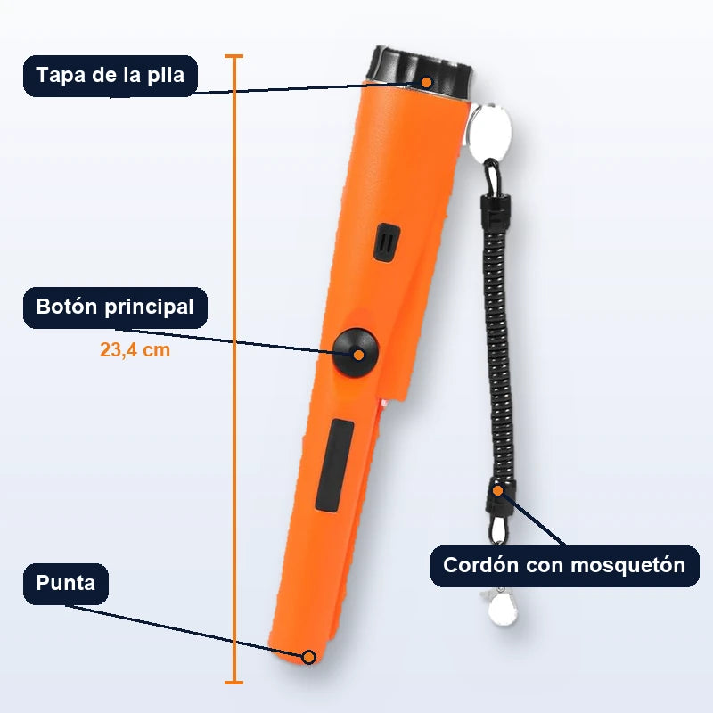 Detector De Metales De Mano Con Funda (Sin Batería)