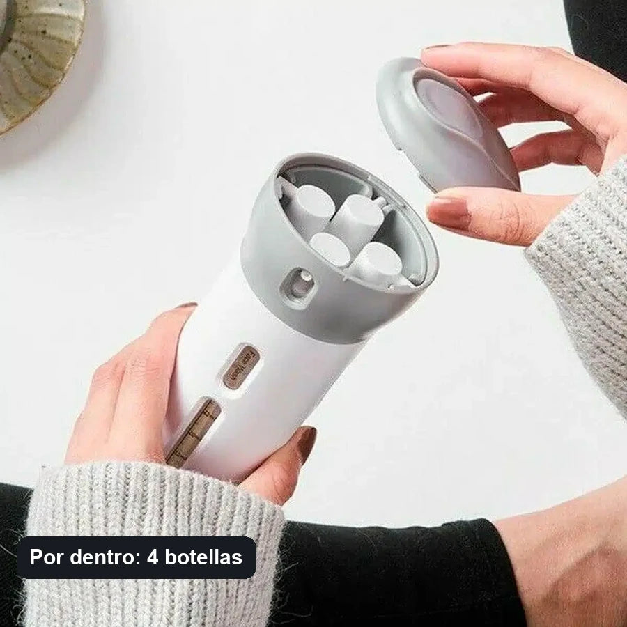Dispensador Viajero 4 En 1 Con Etiquetas
