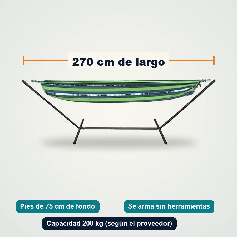 Hamaca Portátil Con Soporte Metálico