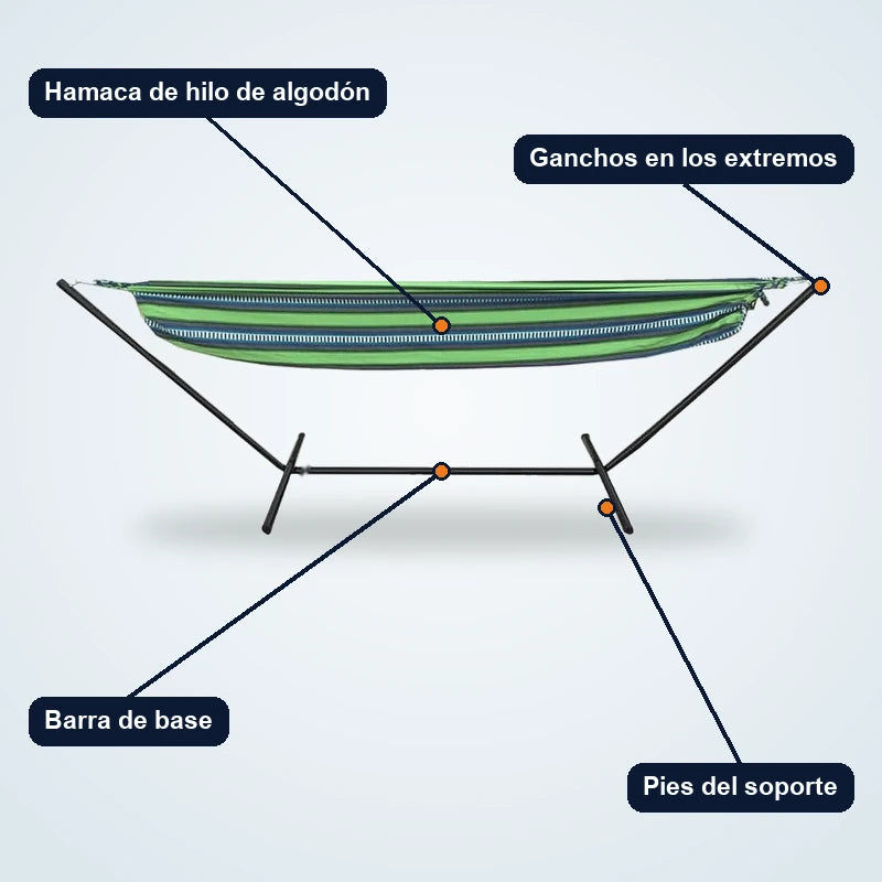 Hamaca Portátil Con Soporte Metálico