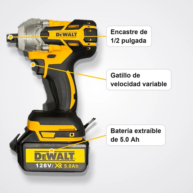 Llave De Impacto Inalámbrica 128V Dewalt Con Maletín