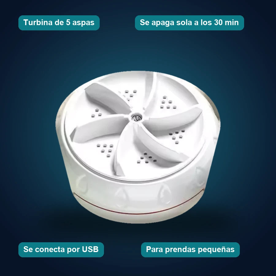 Mini Lavadora Turbina Portátil
