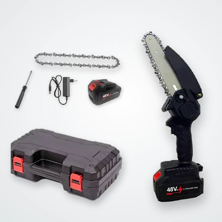Mini Motosierra Inalámbrica 48V Con 2 Baterías