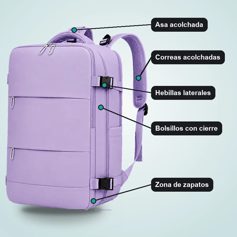 Morral Viajero Expandible 40L Con Zapatero